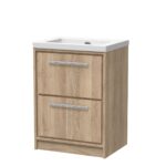 600mm Floor Standing 2-Drawer Vanity with Basin - 0 Tap Hole