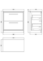 800mm Floor Standing 2-Drawer Vanity with Marble Worktop - Image 2