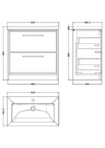 800mm Floor Standing 2-Drawer Vanity with Basin - 1 Tap Hole - Image 2