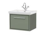 600mm Wall Hung Single Drawer Vanity with Basin - 1 Tap Hole