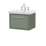 600mm Wall Hung Single Drawer Vanity with Basin - 3 Tap Hole