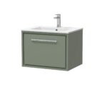 600mm Wall Hung Single Drawer Vanity with Basin - 1 Tap Hole