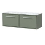 1200mm Wall Hung Single Drawer Vanity with Marble Worktop
