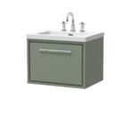 600mm Wall Hung Single Drawer Vanity with Basin - 3 Tap Hole