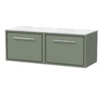 1200mm Wall Hung Single Drawer Vanity with Marble Worktop
