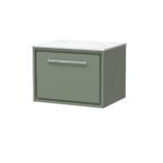 600mm Wall Hung Single Drawer Vanity with Marble Worktop
