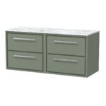 1200mm Wall Hung 4-Drawer Vanity with Marble Worktop