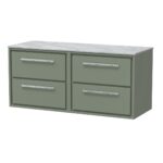 1200mm Wall Hung 4-Drawer Vanity with Marble Worktop
