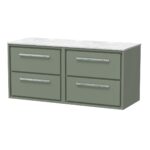 1200mm Wall Hung 4-Drawer Vanity with Marble Worktop