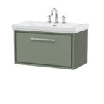 800mm Wall Hung Single Drawer Vanity with Basin - 3 Tap Hole