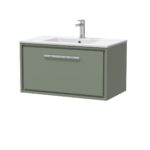 800mm Wall Hung Single Drawer Vanity with Basin - 1 Tap Hole