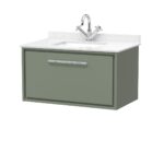 800mm Wall Hung Single Drawer Vanity with Marble Worktop Basin