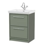 600mm Floor Standing 2-Drawer Vanity with Basin - 1 Tap Hole