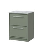 600mm Floor Standing 2-Drawer Vanity with Marble Worktop