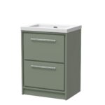 600mm Floor Standing 2-Drawer Vanity with Basin - 0 Tap Hole