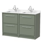 1200mm Floor Standing 4-Drawer Vanity with Marble Worktop Basin