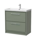 800mm Floor Standing 2-Drawer Vanity with Basin - 1 Tap Hole