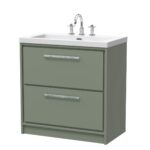 800mm Floor Standing 2-Drawer Vanity with Basin - 3 Tap Hole