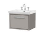 600mm Wall Hung Single Drawer Vanity with Basin - 3 Tap Hole