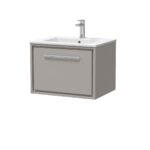 600mm Wall Hung Single Drawer Vanity with Basin - 1 Tap Hole