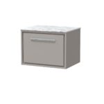 600mm Wall Hung Single Drawer Vanity with Marble Worktop