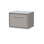 600mm Wall Hung Single Drawer Vanity with Marble Worktop