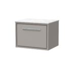 600mm Wall Hung Single Drawer Vanity with Marble Worktop