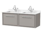 1200mm Wall Hung Single Drawer Vanity with Marble Worktop Basin