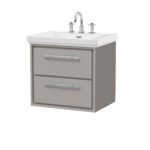 600mm Wall Hung 2-Drawer Vanity with Basin - 3 Tap Hole