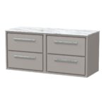 1200mm Wall Hung 4-Drawer Vanity with Marble Worktop