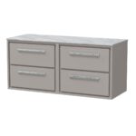 1200mm Wall Hung 4-Drawer Vanity with Marble Worktop