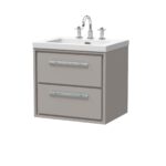 600mm Wall Hung 2-Drawer Vanity with Basin - 3 Tap Hole
