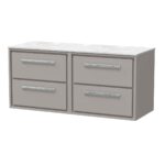 1200mm Wall Hung 4-Drawer Vanity with Marble Worktop