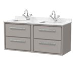 1200mm Wall Hung 4-Drawer Vanity with Marble Worktop Basin