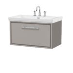 800mm Wall Hung Single Drawer Vanity with Basin - 3 Tap Hole