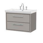 800mm Wall Hung 2-Drawer Vanity with Basin - 3 Tap Hole