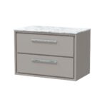 800mm Wall Hung 2-Drawer Vanity with Marble Worktop