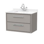 800mm Wall Hung 2-Drawer Vanity with Marble Worktop Basin