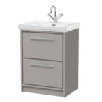 600mm Floor Standing 2-Drawer Vanity with Basin - 1 Tap Hole