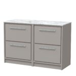 1200mm Floor Standing 4-Drawer Vanity with Marble Worktop