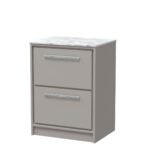 600mm Floor Standing 2-Drawer Vanity with Marble Worktop