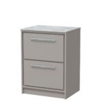 600mm Floor Standing 2-Drawer Vanity with Marble Worktop