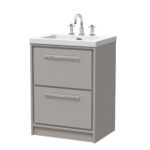 600mm Floor Standing 2-Drawer Vanity with Basin - 3 Tap Hole