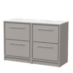 1200mm Floor Standing 4-Drawer Vanity with Marble Worktop