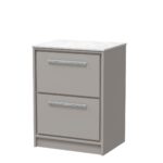 600mm Floor Standing 2-Drawer Vanity with Marble Worktop