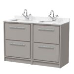 1200mm Floor Standing 4-Drawer Vanity with Marble Worktop Basin