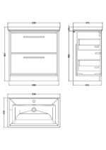 800mm Floor Standing 2-Drawer Vanity with Basin - 1 Tap Hole - Image 3