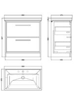 800mm Floor Standing 2-Drawer Vanity with Basin - 3 Tap Hole - Image 3