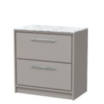 800mm Floor Standing 2-Drawer Vanity with Marble Worktop