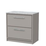 800mm Floor Standing 2-Drawer Vanity with Marble Worktop